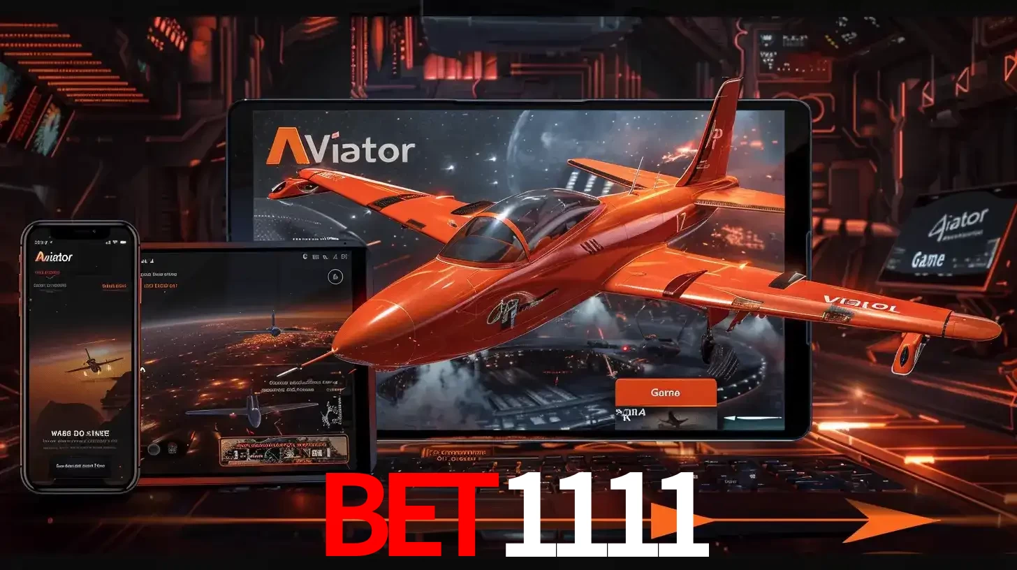 Apresentação tecnológica do jogo Aviator com um avião saindo da tela de um tablet, demonstrando a experiência imersiva em múltiplos dispositivos no bet1111.