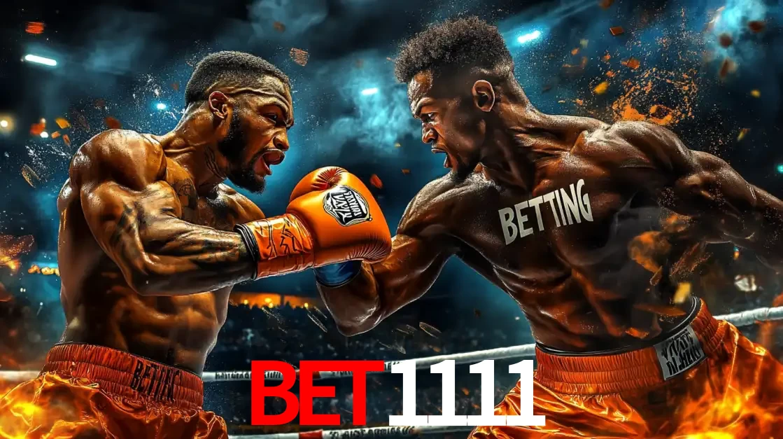 Dois boxeadores em uma luta intensa e explosiva, representando a adrenalina e as oportunidades de apostas em esportes de combate disponíveis na plataforma bet1111.