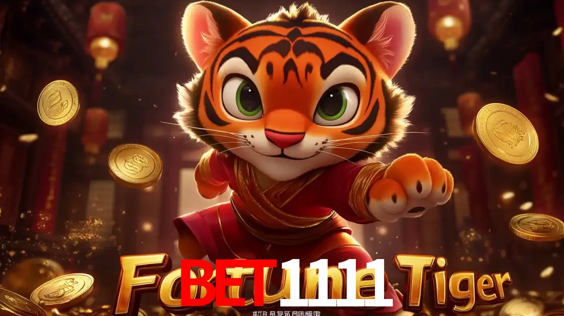 O carismático mascote do jogo de slot Fortune Tiger, um tigre fofo em pose de artes marciais, pronto para trazer sorte e multiplicadores de ganhos no cassino online bet1111.
