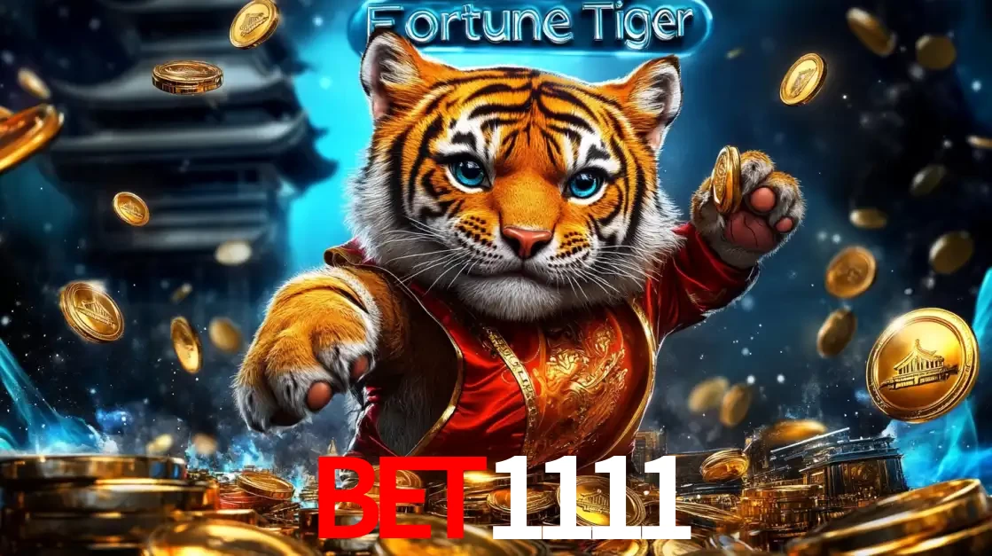 Imagem promocional do jogo de slot Fortune Tiger, com um tigre majestoso em traje tradicional cercado por uma fortuna em moedas de ouro, disponível agora no cassino bet1111.